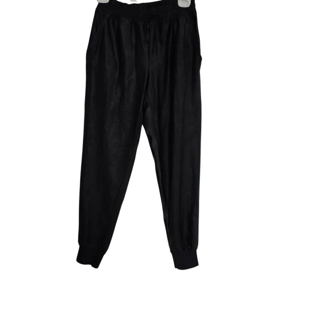 Maison d'Amelie Women's Size XS Black Faux Leather Pull-On Jogger Pants